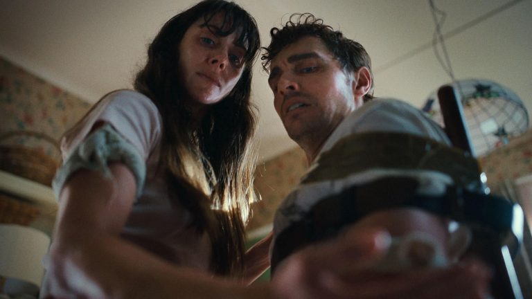 Alison Brie and Dave Franco in Together (2025), now available on premium digital release for $24.99, expected to stream on Hulu by December 2025