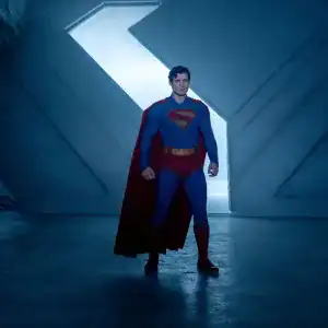 David Corenswet as Superman stands in the Fortress of Solitude in James Gunn’s upcoming film Man of Tomorrow.