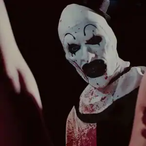 Art the Clown in Terrifier, streaming free on Tubi this Halloween.